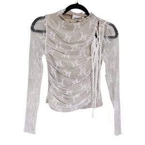 Willow Root Womens Lace Top S Y2K High Neck Western Cowgirl Festival Fairy